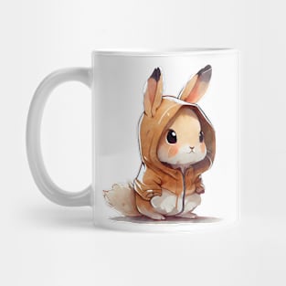 Cartoon Rabbit Wearing Hoodie Mug